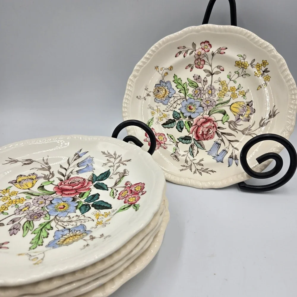6 Vtg Copeland Spode Romney Pattern Salad Plates 7.5